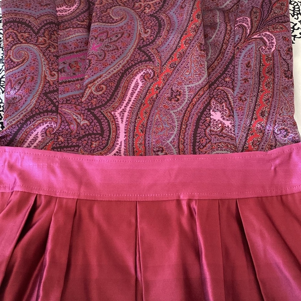 Ann Taylor Loft Halter Top Purple Pink Paisley Beaded Tie Back Tassels Size 8 - Picture 10 of 10